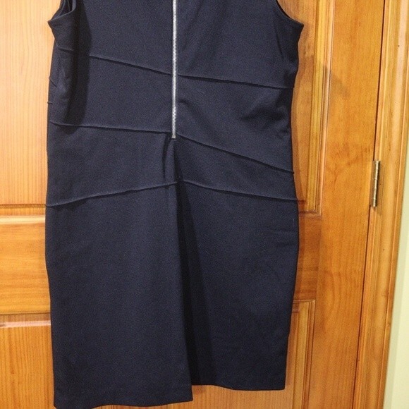 Michael Michael Kors Navy Blue Bodycon Dress Zip Detail Edgy Career NWT 14 - Picture 9 of 12